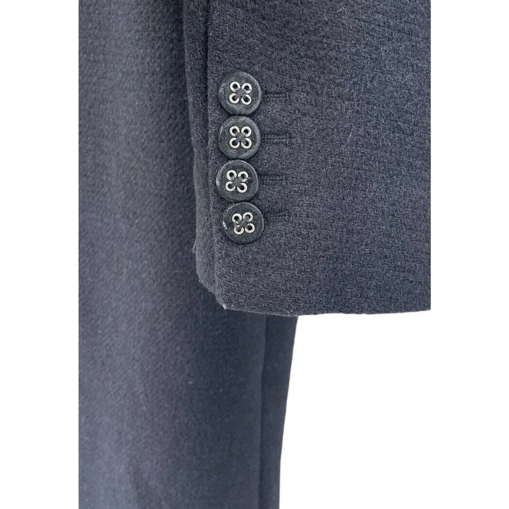 Officine Generale Coat Eden Satin Trimmed Wool Blend 38 US 6 Dark Navy Blue